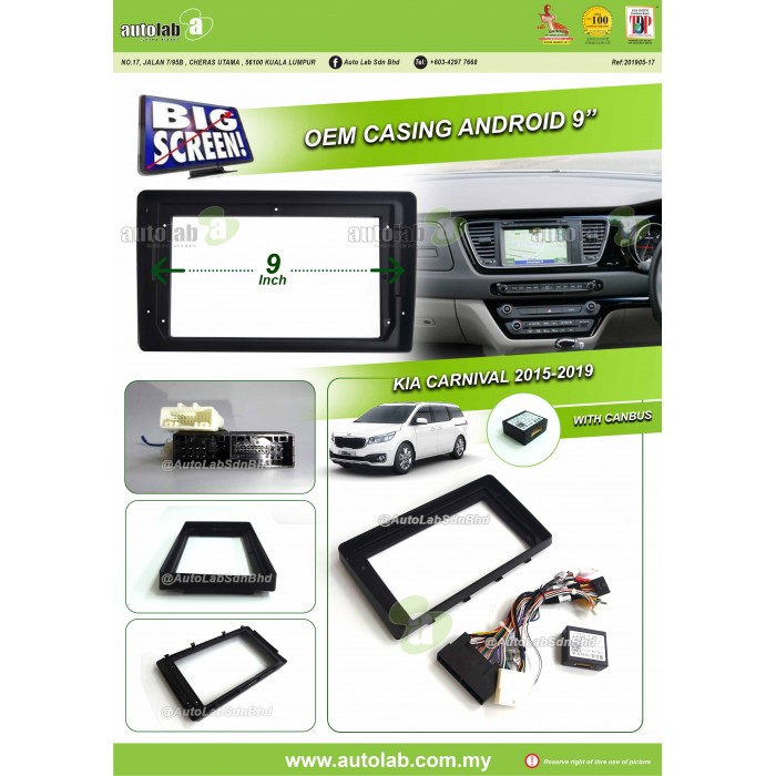 Big Screen Casing Android - Kia Carnival 2015-2019 (9inch with canbus)